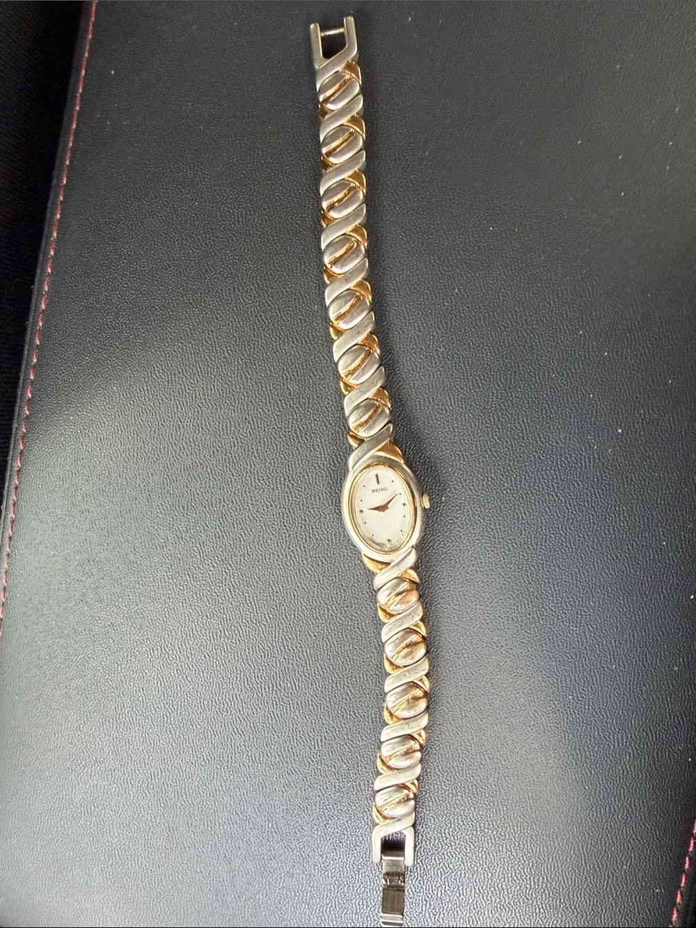 Seiko Two-Tone Gold and Silver Women's Bracelet Watch needs battery